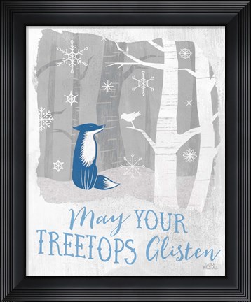 Framed Woodland Wishes II Blue Print