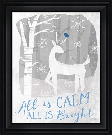 Framed Woodland Wishes I Blue Print