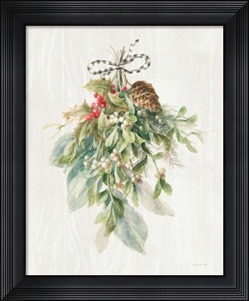 Framed Floursack Holiday XII Plaid Print