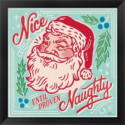 Framed Naughty and Nice II Bright Print