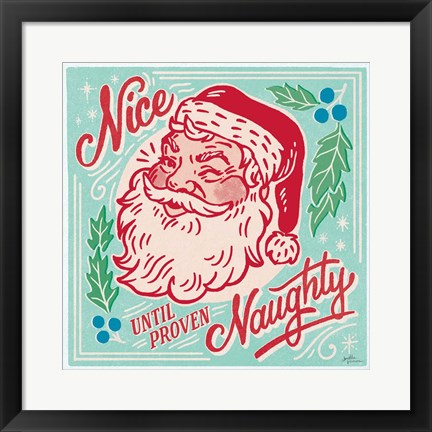 Framed Naughty and Nice II Bright Print