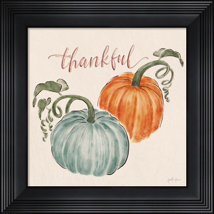 Framed Harvest Jewels III Pumpkins Print