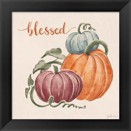 Framed Harvest Jewels IV Pumpkins Sq Print