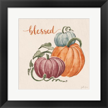 Framed Harvest Jewels IV Pumpkins Sq Print