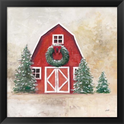 Framed December Barn Print