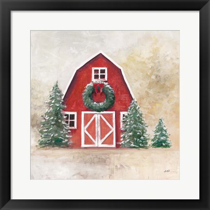 Framed December Barn Print