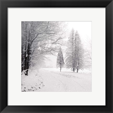 Framed Let it Snow II BW No Words Print