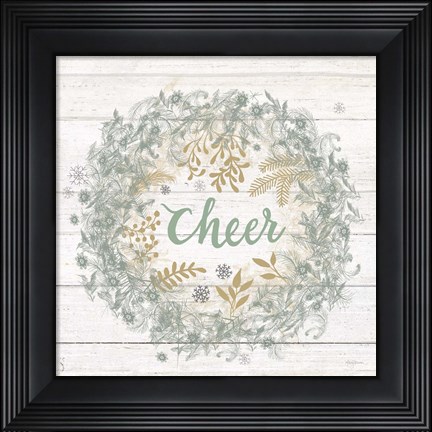 Framed Frosty Cheer Sage Print
