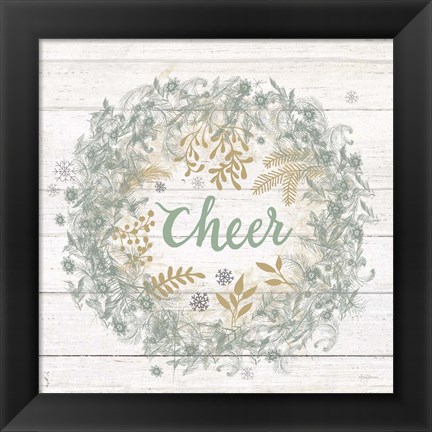 Framed Frosty Cheer Sage Print