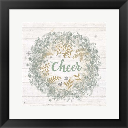 Framed Frosty Cheer Sage Print