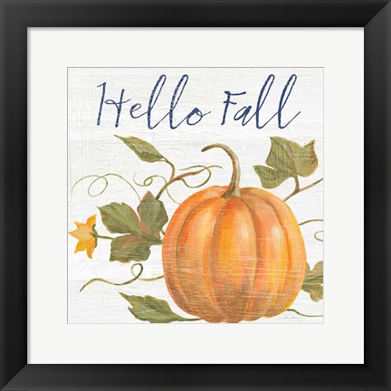 Framed Fall Splendor V Navy Print