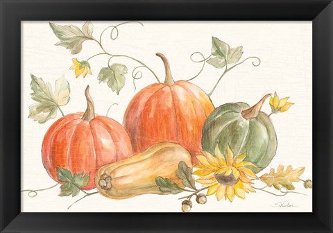 Framed Happy Harvest Pumpkins Print