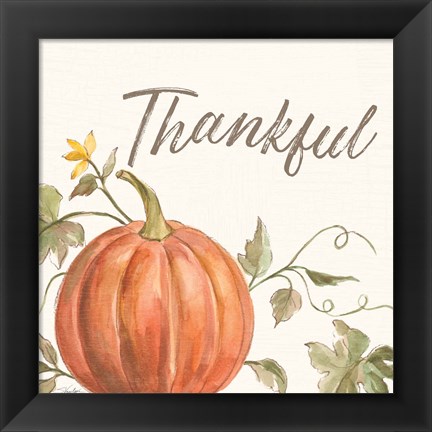 Framed Happy Harvest VIII Thankful Print