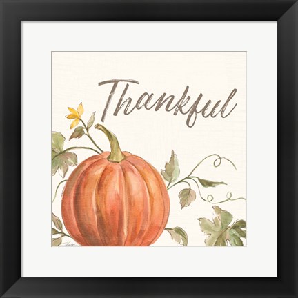 Framed Happy Harvest VIII Thankful Print