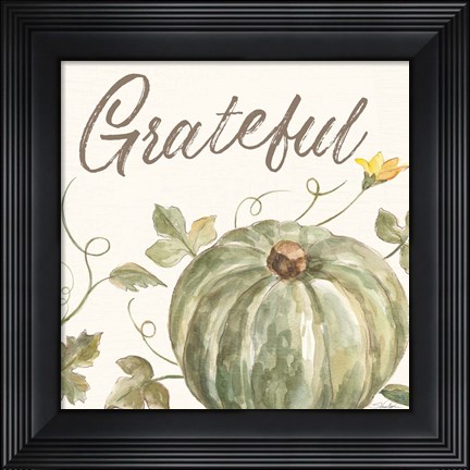 Framed Happy Harvest VII Grateful Print