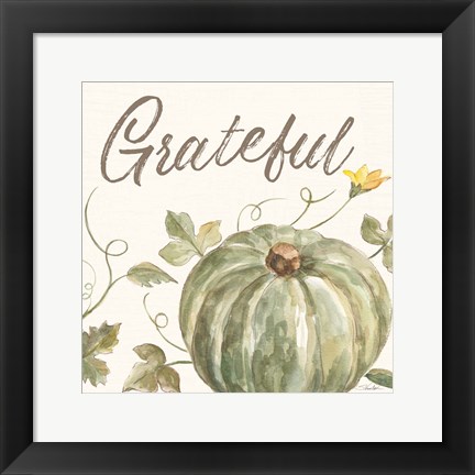 Framed Happy Harvest VII Grateful Print