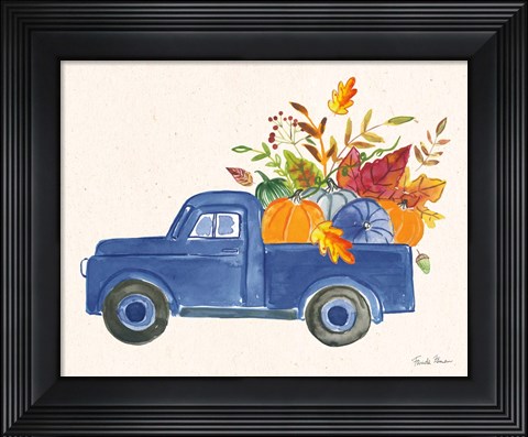 Framed Autumn Harvest II Navy Print