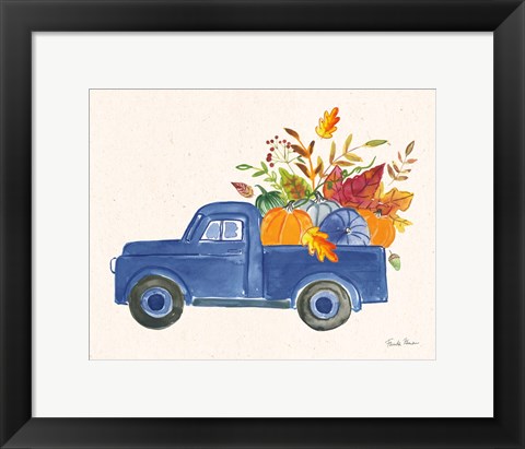 Framed Autumn Harvest II Navy Print