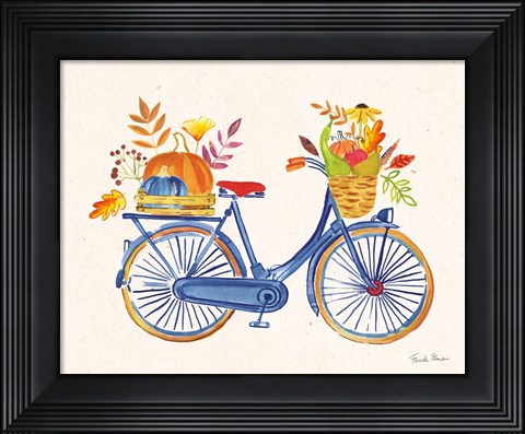 Framed Autumn Harvest I Navy Print