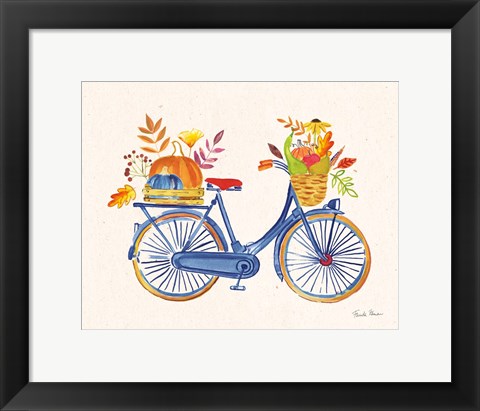 Framed Autumn Harvest I Navy Print