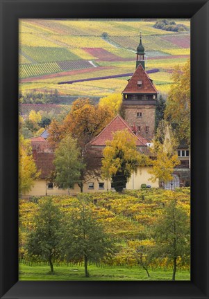 Framed Church And Vineyards, Germany Print