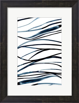 Framed Threads of Blue I Print