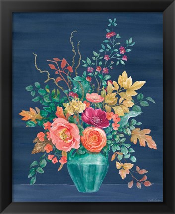 Framed Floral Drama III Print