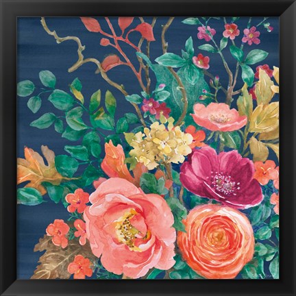 Framed Floral Drama VII Print