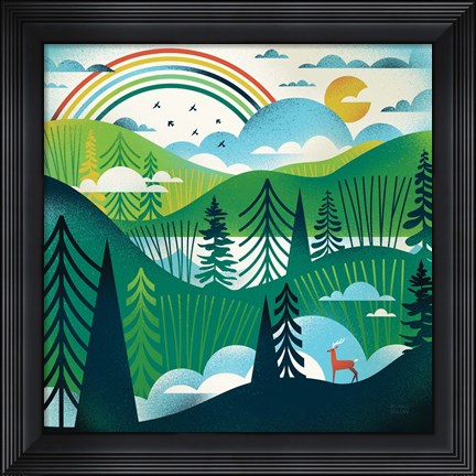 Framed Green Hills Print