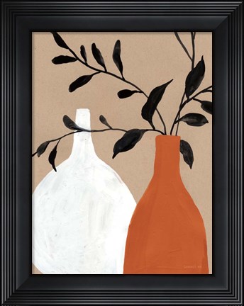 Framed Slender Stems II Terracotta Print
