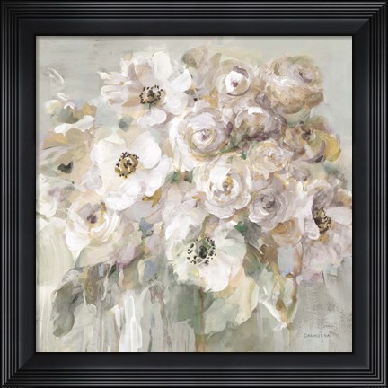 Framed Blushing Bouquet Neutral Print