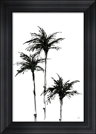 Framed Dark Palms II Print