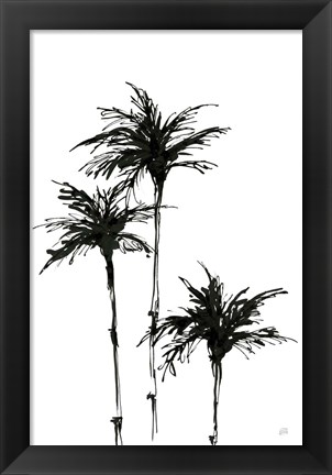 Framed Dark Palms II Print