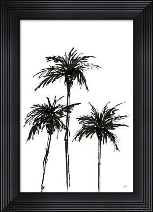 Framed Dark Palms I Print