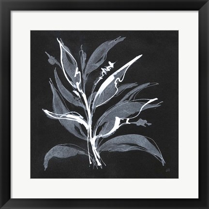 Framed Chalkboard Branch II Print