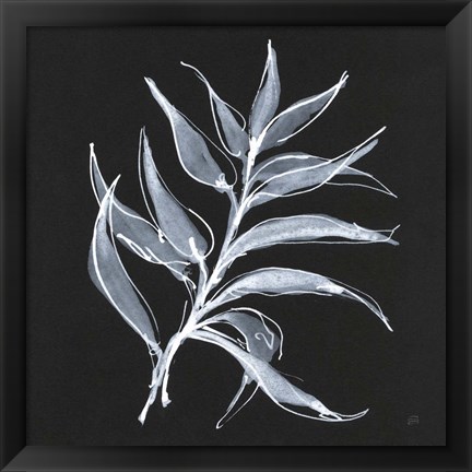 Framed White Fern I Print