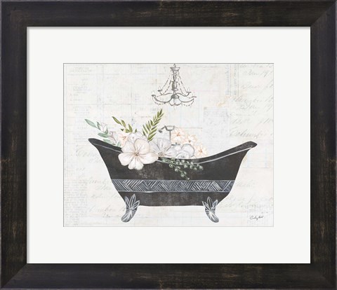 Framed Floral Bath II Print