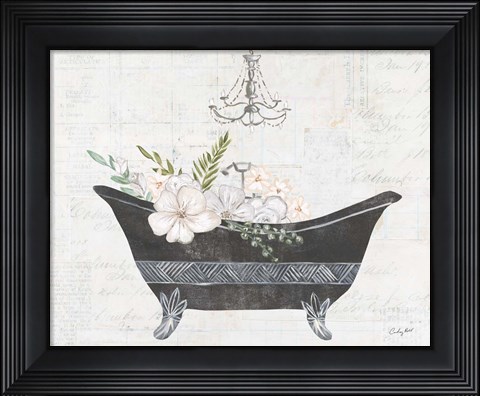 Framed Floral Bath II Print