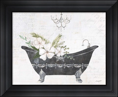 Framed Floral Bath I Print