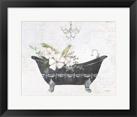 Framed Floral Bath I Print