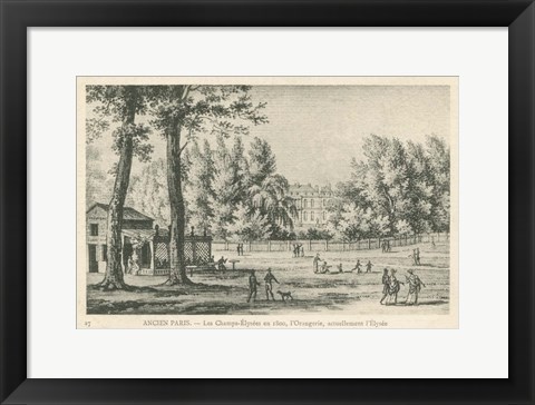 Framed Vintage Paris Postcard I Print