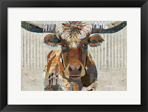 Framed Longhorn Print