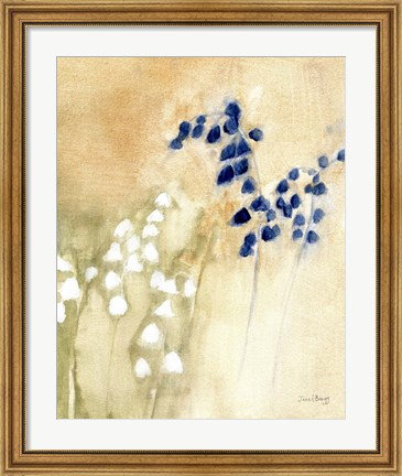 Framed Floral with Bluebells and Snowdrops No. 2 Print