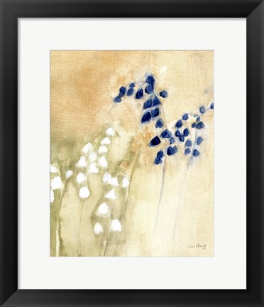 Framed Floral with Bluebells and Snowdrops No. 2 Print