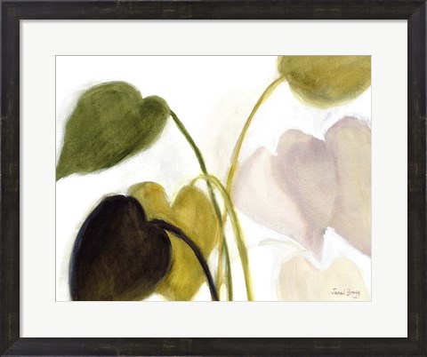 Framed Philodendron in Rosy Greens No. 1 Print