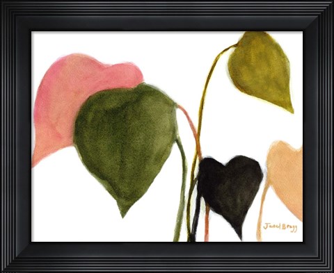 Framed Philodendron in Rosy Greens No. 2 Print