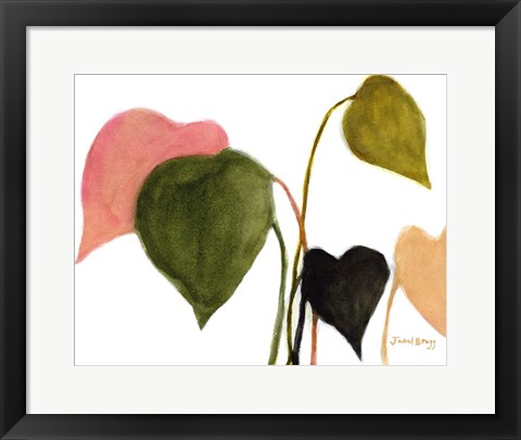 Framed Philodendron in Rosy Greens No. 2 Print