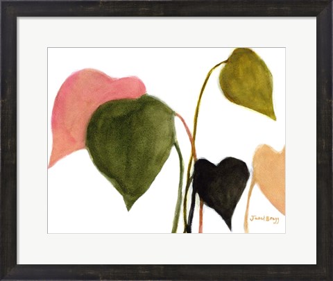 Framed Philodendron in Rosy Greens No. 2 Print