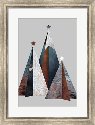 Framed Three Christmas Trees Print