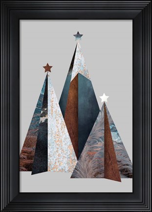 Framed Three Christmas Trees Print